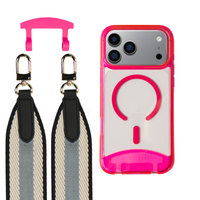 iPhone 17 Pro HOT PINK TRANSPARENT CASE + PATTERNED STRAP
