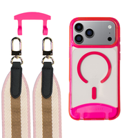 iPhone 17 Pro HOT PINK TRANSPARENT CASE + PATTERNED STRAP