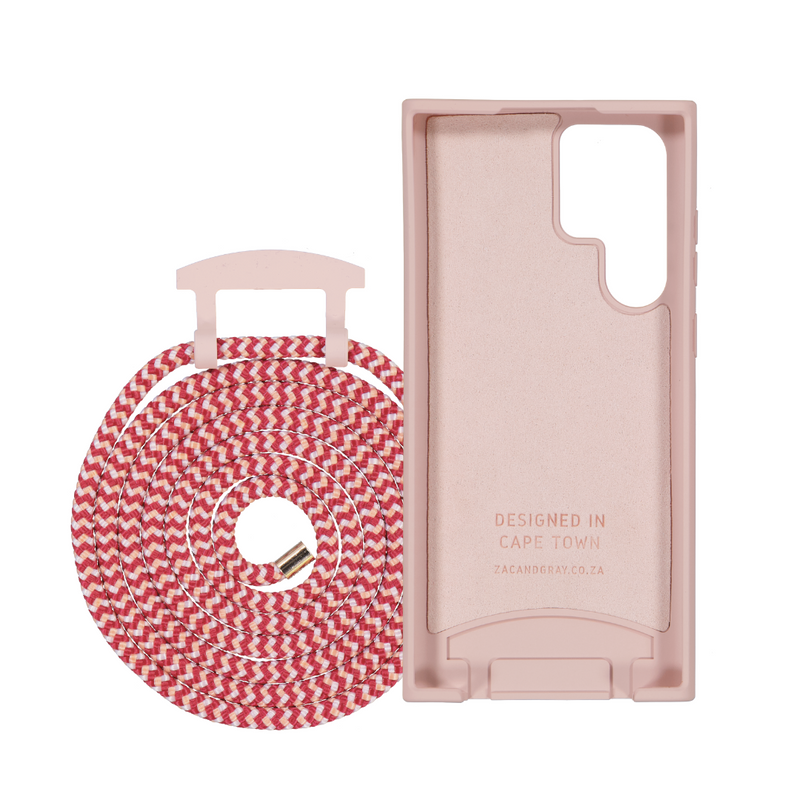 Samsung S22 Ultra ROSÉ PINK CASE + POMEGRANATE CORD