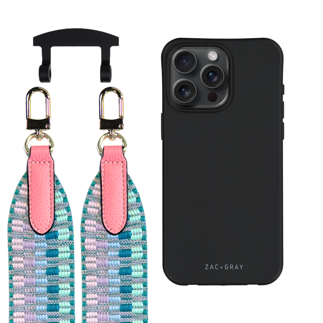 iPhone 17 Air MIDNIGHT BLACK CASE + PATTERNED STRAP