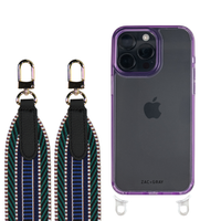 iPhone 16 LAVENDER TRANSPARENT CASE + PATTERNED STRAP