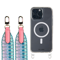 iPhone 16 Pro CRYSTAL CLEAR TRANSPARENT CASE + PATTERNED STRAP