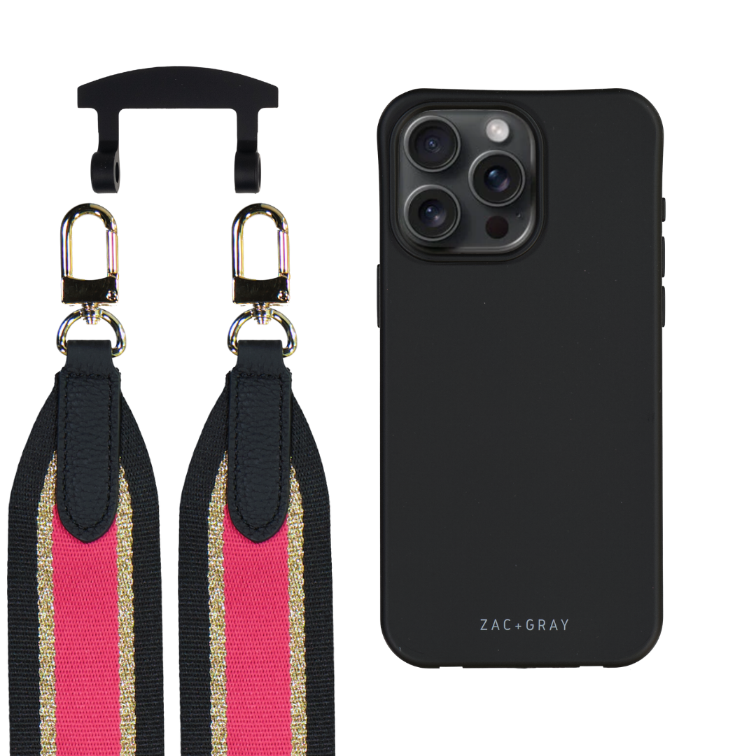 iPhone 17 Air MIDNIGHT BLACK CASE + PATTERNED STRAP