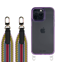 iPhone 16 LAVENDER TRANSPARENT CASE + PATTERNED STRAP
