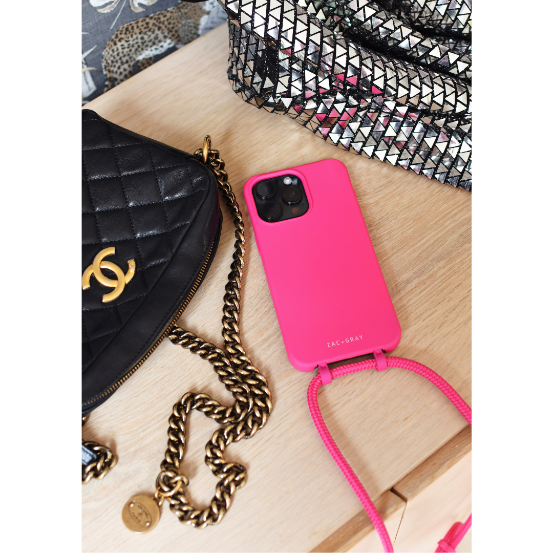 iPhone 12 and 12 Pro HOT PINK CASE + CORD