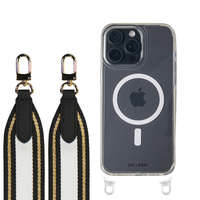 iPhone 16 Pro CRYSTAL CLEAR TRANSPARENT CASE + PATTERNED STRAP