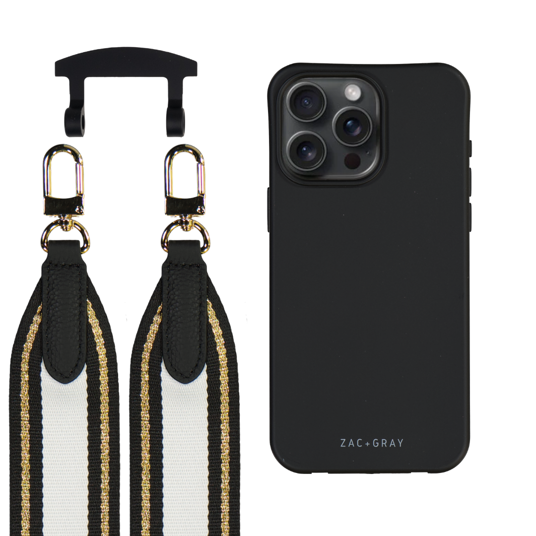 iPhone 17 Air MIDNIGHT BLACK CASE + PATTERNED STRAP