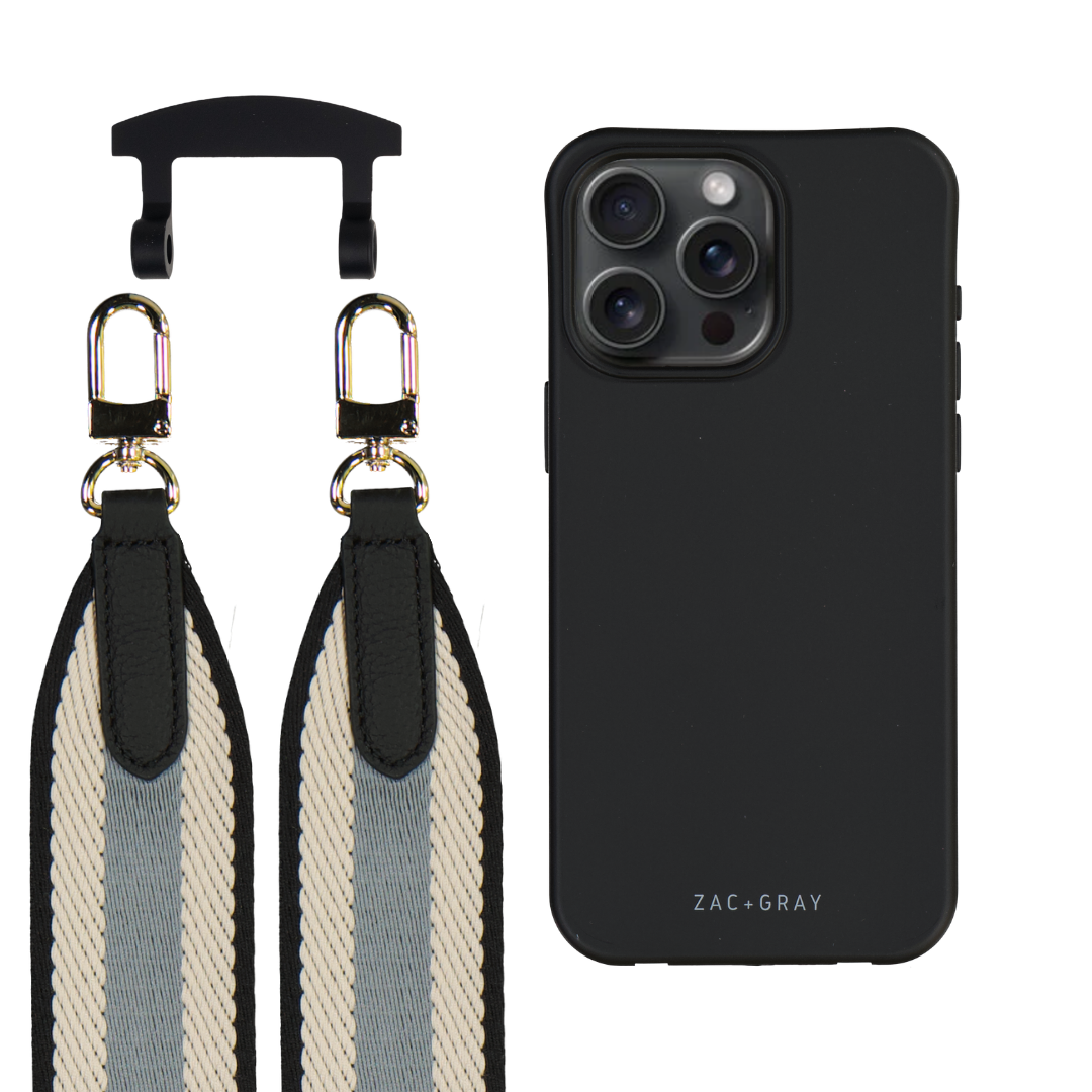 iPhone 17 Air MIDNIGHT BLACK CASE + PATTERNED STRAP