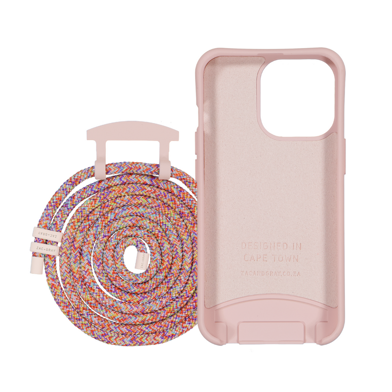 iPhone X and iPhone XS ROSÉ PINK CASE + RAINBOW RED CORD