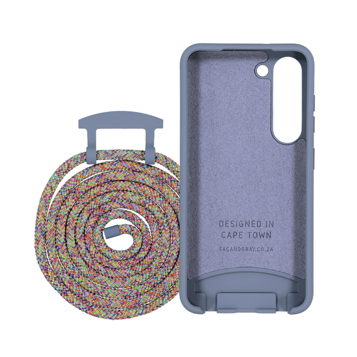 Samsung S23 Plus BLUE FOG CASE + RAINBOW CORD