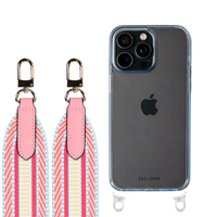 iPhone 16 Pro SKY BLUE TRANSPARENT CASE + PATTERNED STRAP