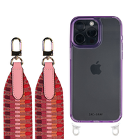 iPhone 16 LAVENDER TRANSPARENT CASE + PATTERNED STRAP