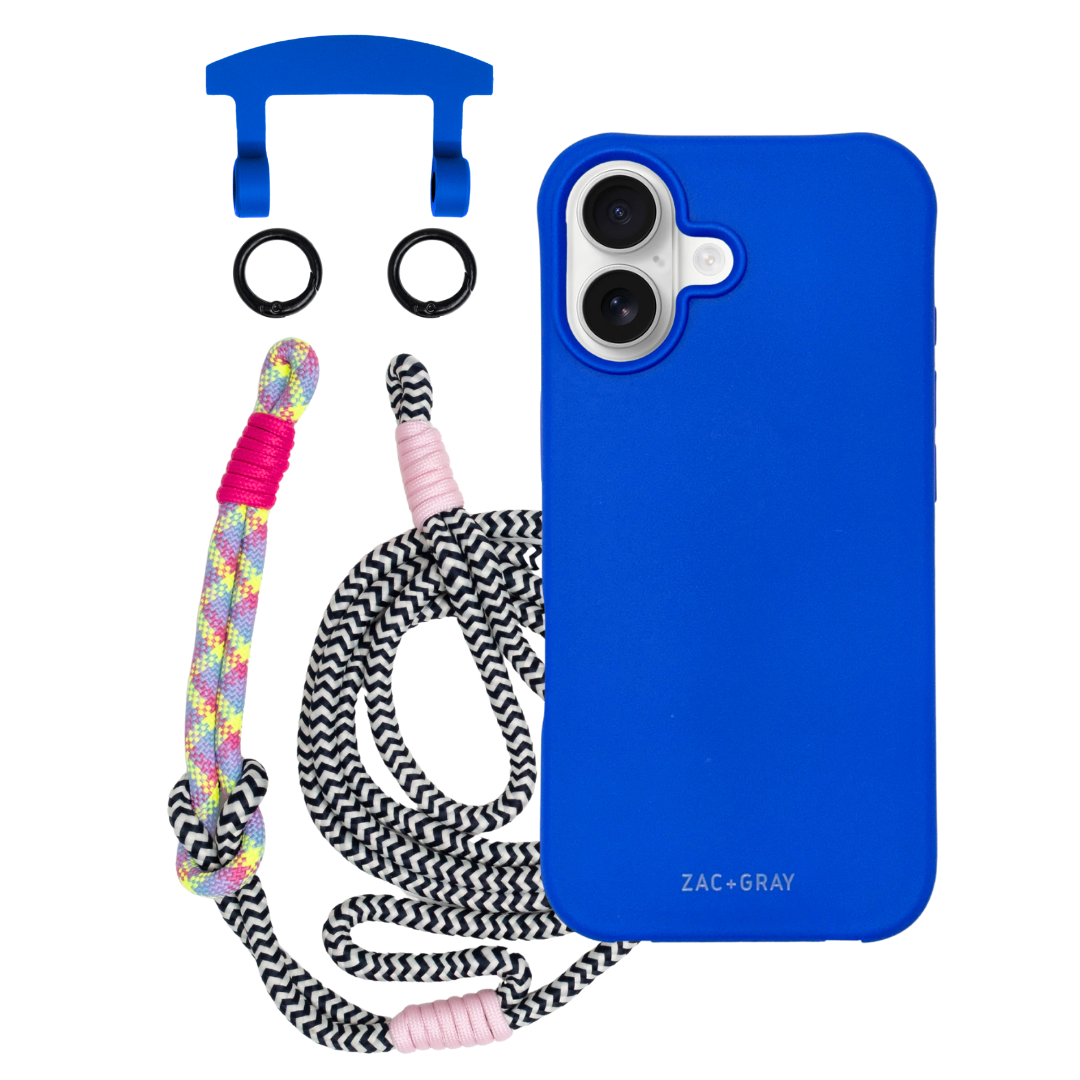 iPhone 17 COBALT BLUE CASE + KNOTTED CORD