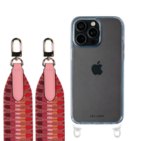 iPhone 16 Pro SKY BLUE TRANSPARENT CASE + PATTERNED STRAP