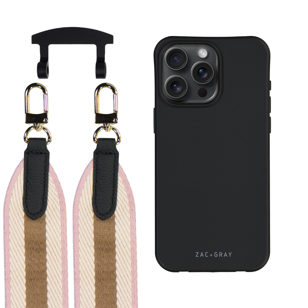 iPhone 17 Air MIDNIGHT BLACK CASE + PATTERNED STRAP