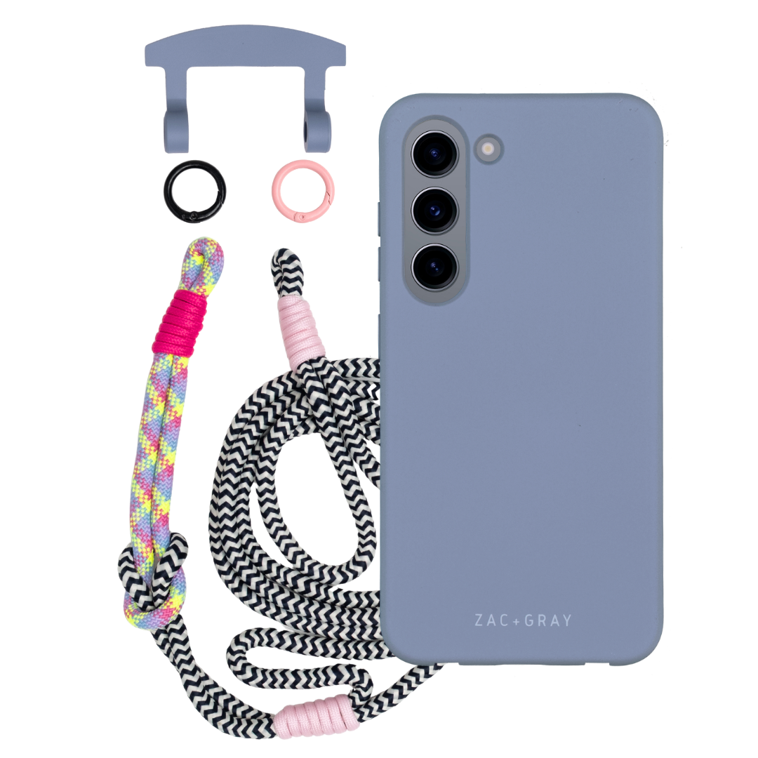 Samsung S23 BLUE FOG CASE + KNOTTED CORD