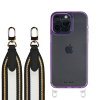 iPhone 16 LAVENDER TRANSPARENT CASE + PATTERNED STRAP