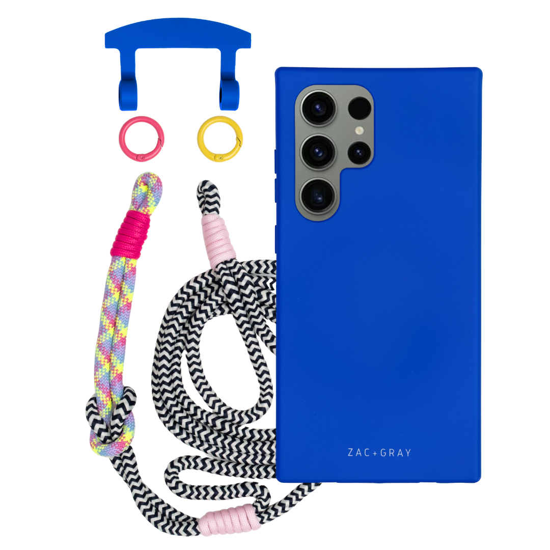 Samsung S25 Ultra COBALT BLUE CASE + KNOTTED CORD