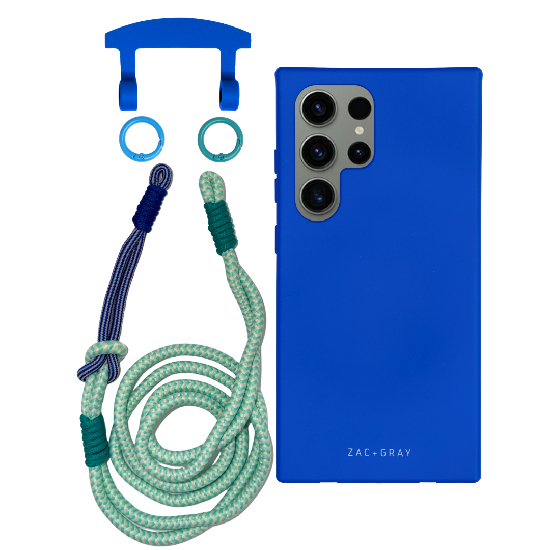 Samsung S24 Ultra COBALT BLUE CASE + KNOTTED CORD