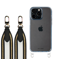 iPhone 16 Pro SKY BLUE TRANSPARENT CASE + PATTERNED STRAP