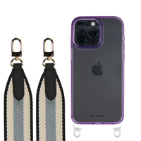 iPhone 16 LAVENDER TRANSPARENT CASE + PATTERNED STRAP
