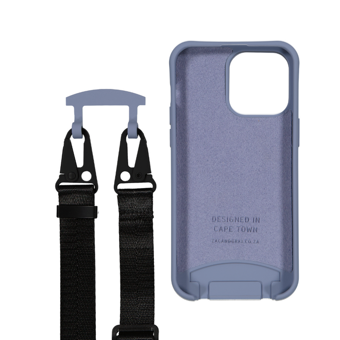 iPhone 15 Pro Max BLUE FOG CASE + MIDNIGHT BLACK STRAP