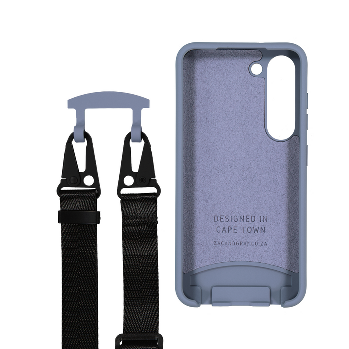 Samsung S23 BLUE FOG CASE + MIDNIGHT BLACK STRAP