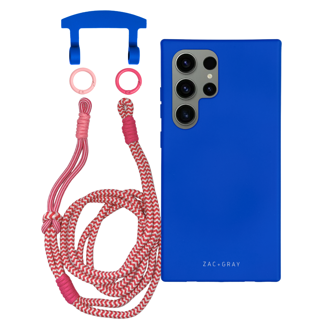 Samsung S24 Ultra COBALT BLUE CASE + KNOTTED CORD