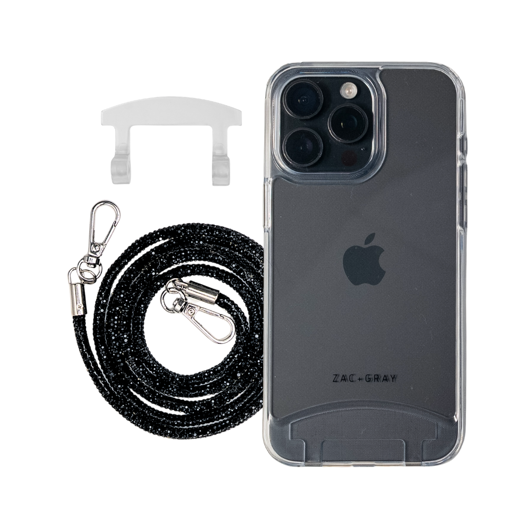 iPhone 16 Pro Max TRANSPARENT CASE + CRYSTAL CORD