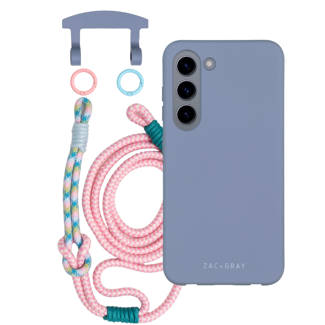 Samsung S23 BLUE FOG CASE + KNOTTED CORD
