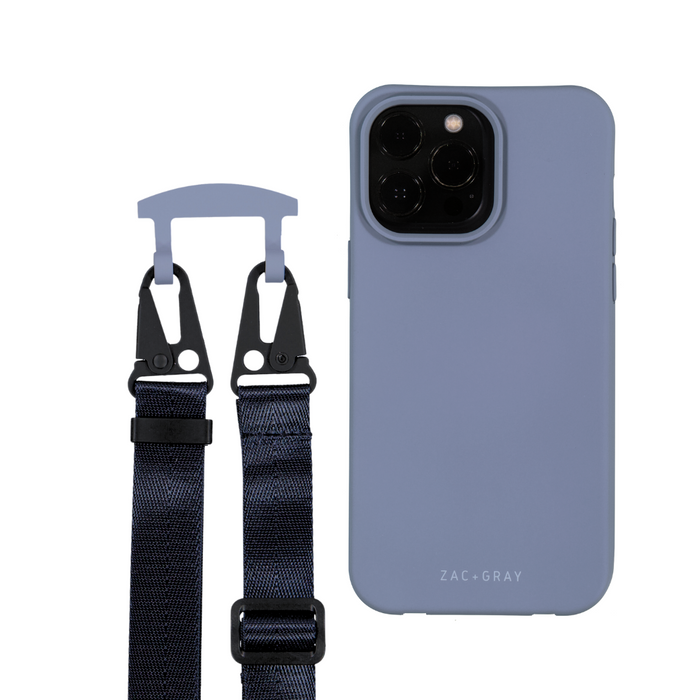iPhone 15 Pro BLUE FOG CASE + NAVY BLUE STRAP