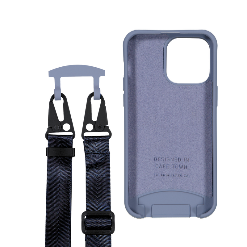 iPhone 14 Pro Max BLUE FOG CASE + NAVY BLUE STRAP