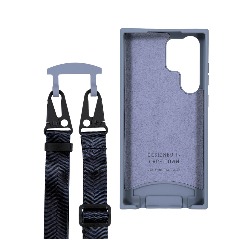 Samsung S23 Ultra BLUE FOG CASE + NAVY BLUE STRAP