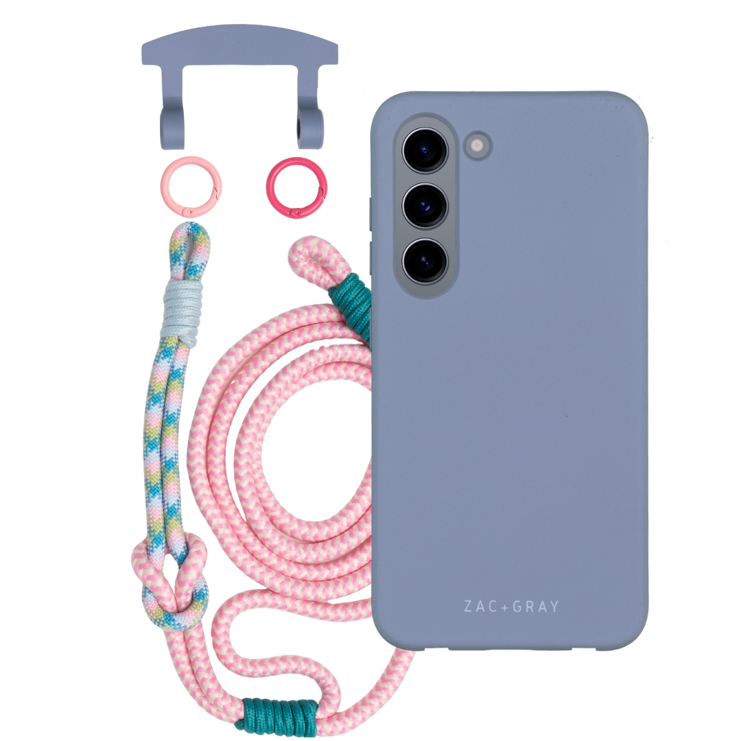 Samsung S23 BLUE FOG CASE + KNOTTED CORD