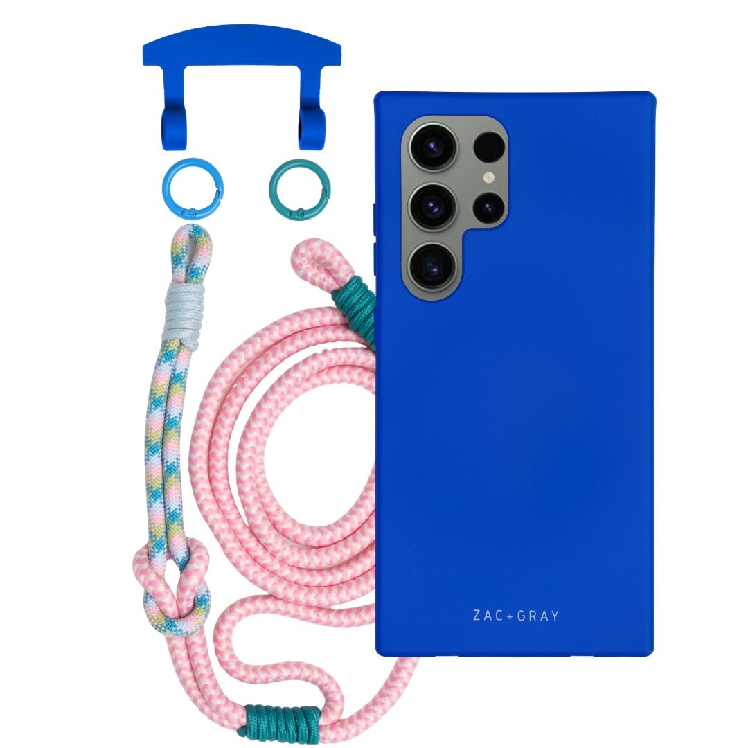 Samsung S25 Ultra COBALT BLUE CASE + KNOTTED CORD