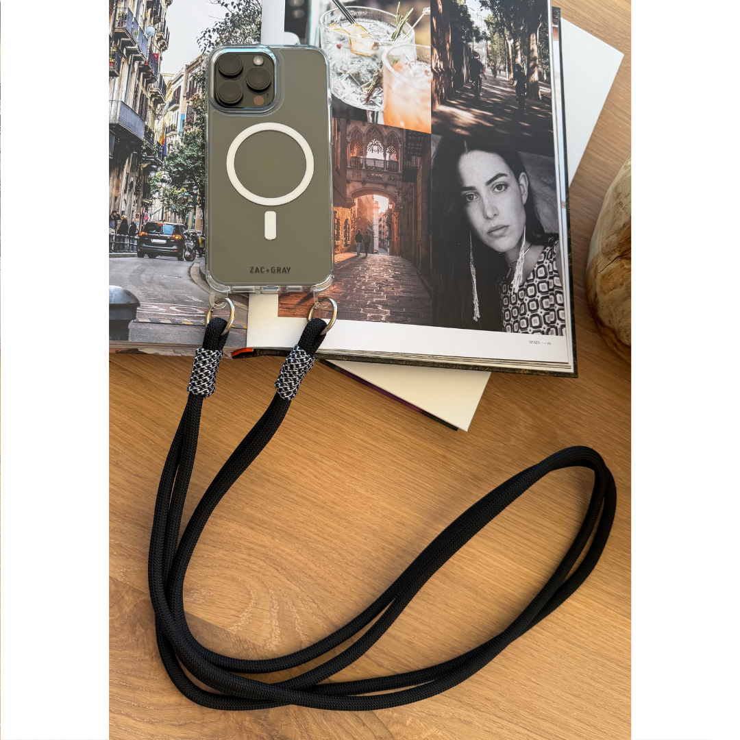 iPhone 15 Pro CRYSTAL CLEAR TRANSPARENT CASE + KNOTTED CORD
