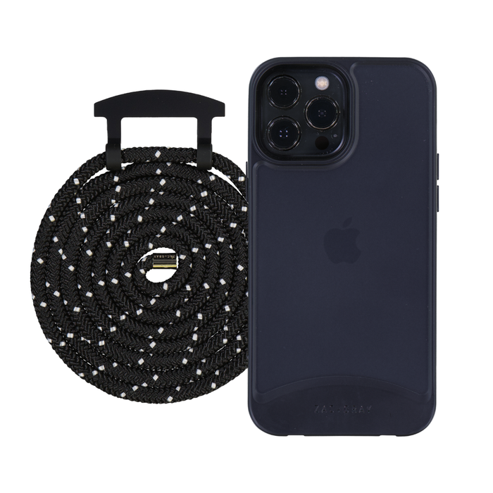 iPhone 13 Pro FROSTED MIDNIGHT BLACK CASE + CORD