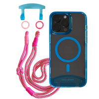 iPhone 16 Pro Max AQUAMARINE TRANSPARENT CASE + KNOTTED CORD