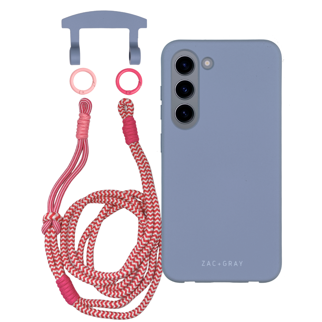 Samsung S23 BLUE FOG CASE + KNOTTED CORD