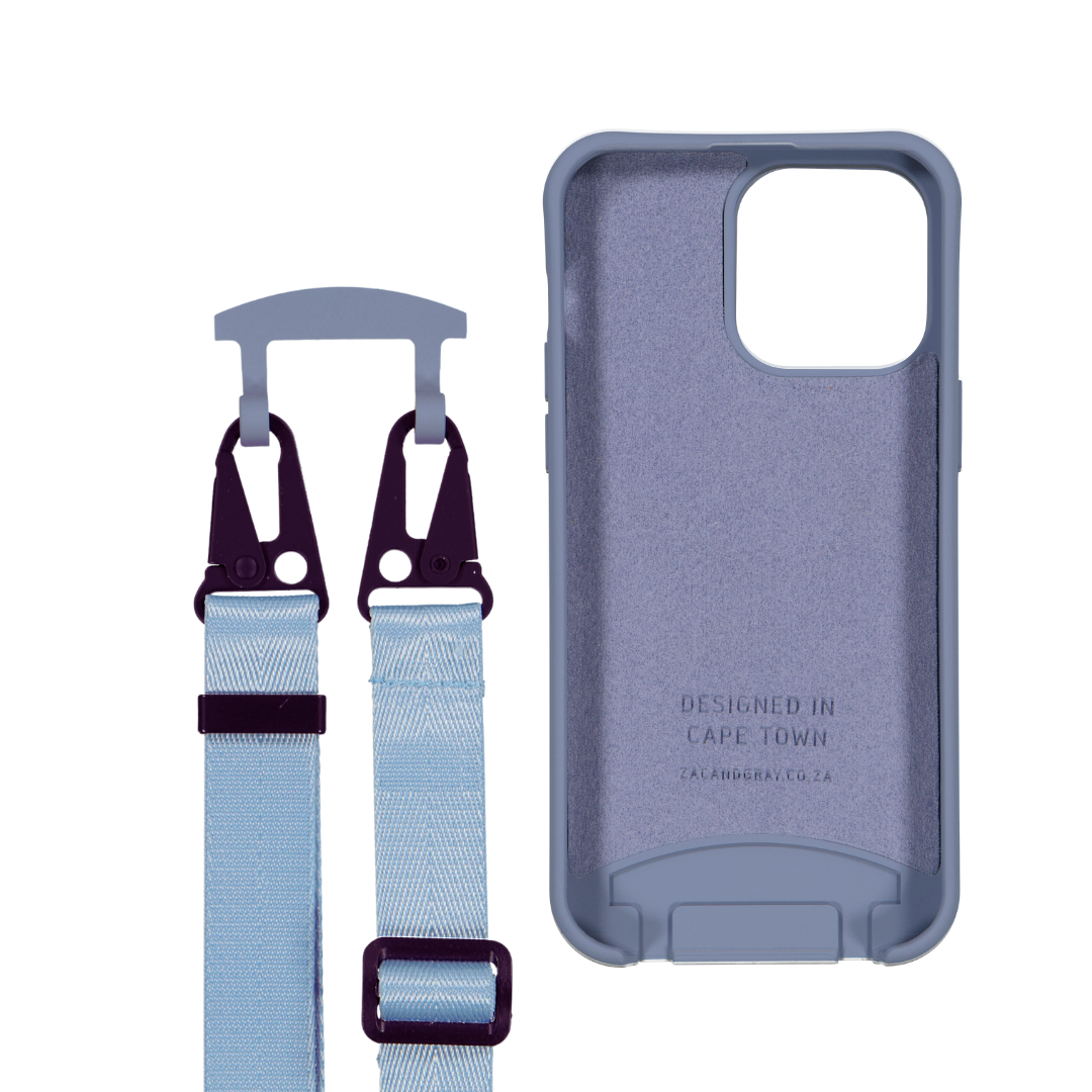 iPhone 13 BLUE FOG CASE + SKY BLUE STRAP