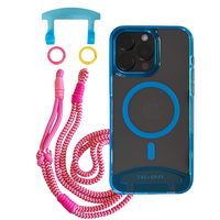 iPhone 16 Pro Max AQUAMARINE TRANSPARENT CASE + KNOTTED CORD