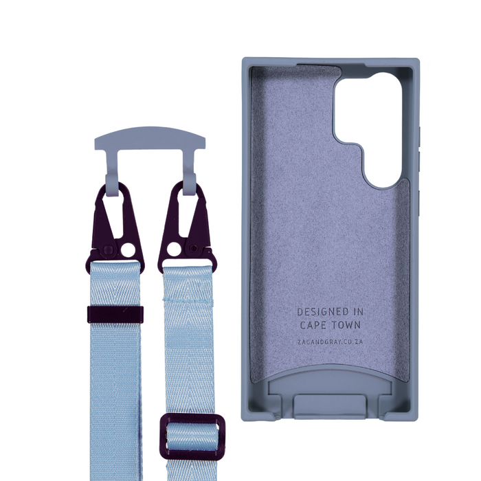 Samsung S23 Ultra BLUE FOG CASE + SKY BLUE STRAP