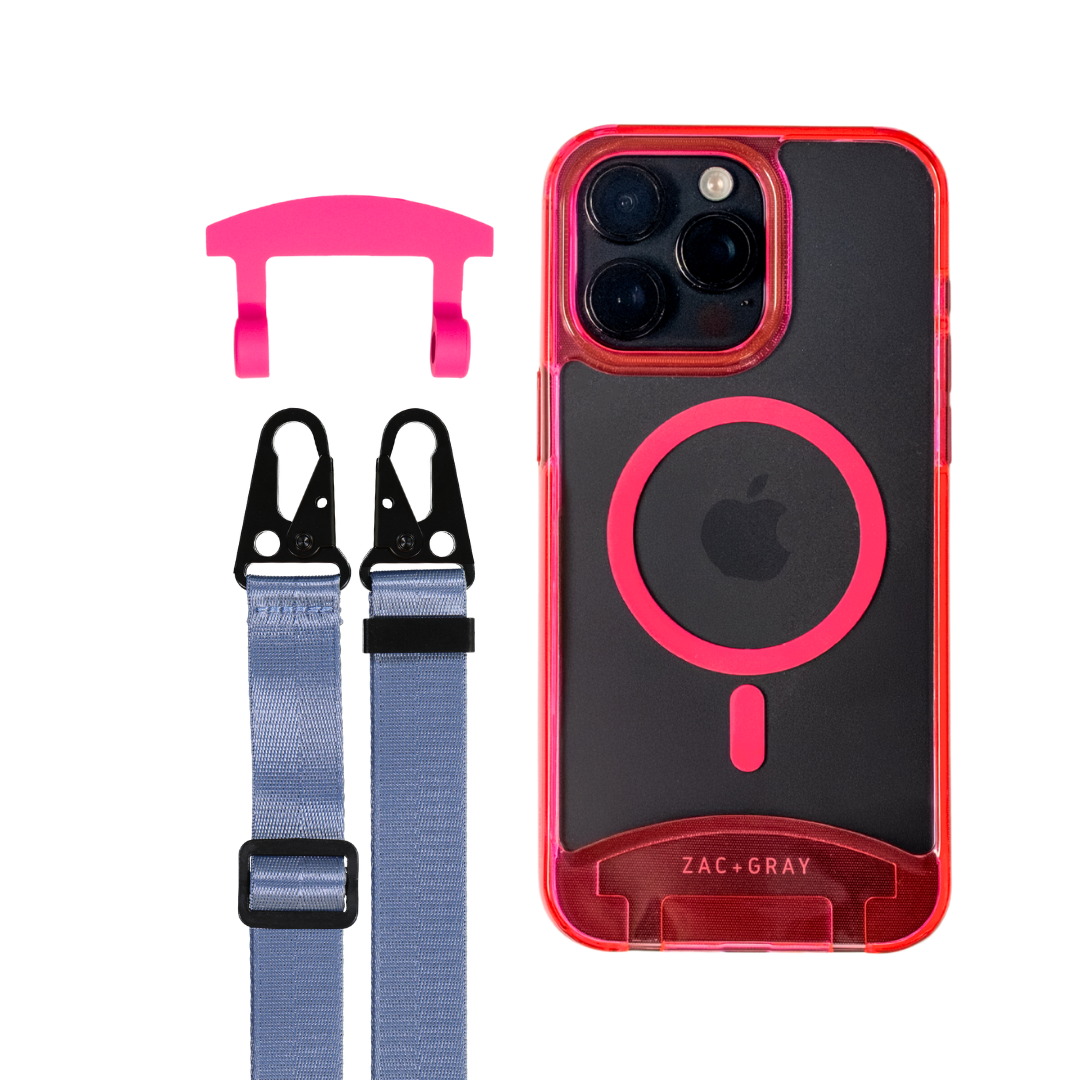 HOT PINK TRANSPARENT CASE + STRAP