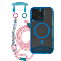 iPhone 16 Pro Max AQUAMARINE TRANSPARENT CASE + KNOTTED CORD