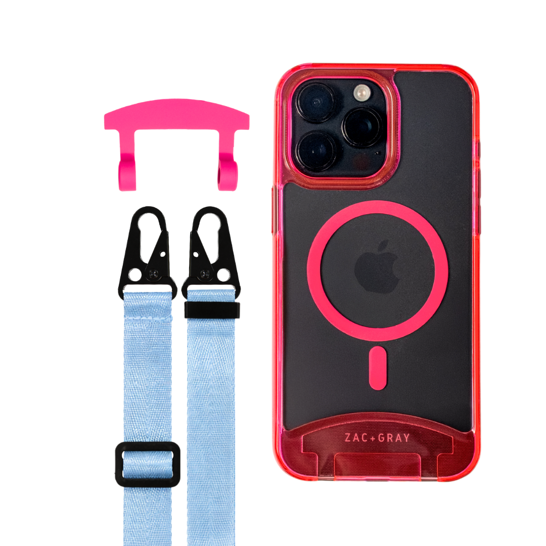 HOT PINK TRANSPARENT CASE + STRAP