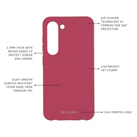 Samsung S23 RASPBERRY RED CASE + RAINBOW RED CORD