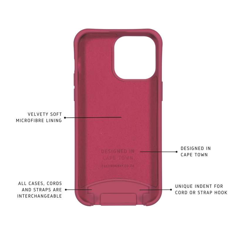 iPhone 14 Pro Max RASPBERRY RED CASE + RASPBERRY RED CORD