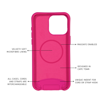 the parts of a pink case for a cell phone