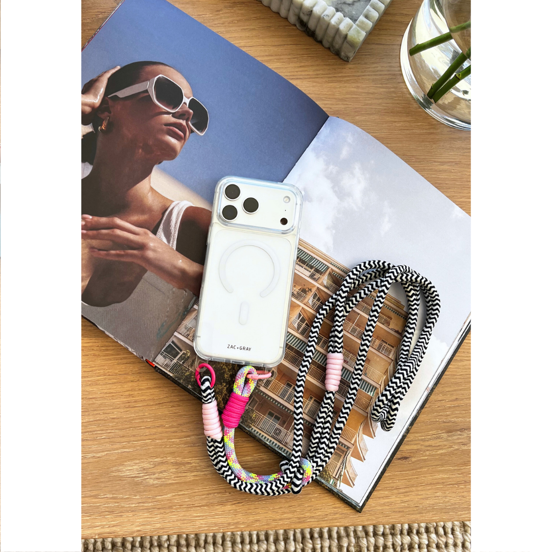 iPhone 17 CRYSTAL CLEAR TRANSPARENT CASE + KNOTTED CORD