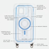 SKY BLUE TRANSPARENT CASE WITH STRAP - MAGSAFE